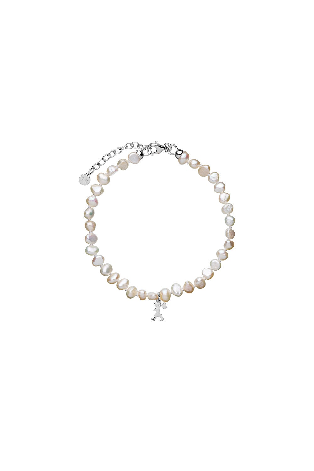 Mini Girl with Pearls Bracelet Silver