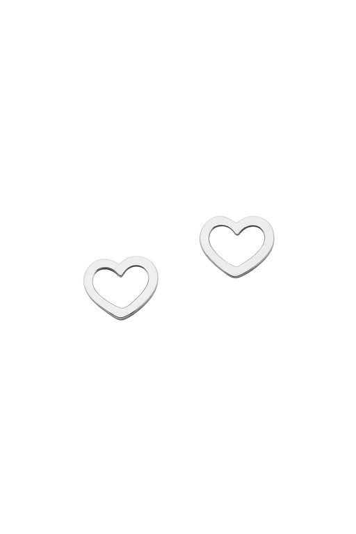 Mini Heart Studs Silver