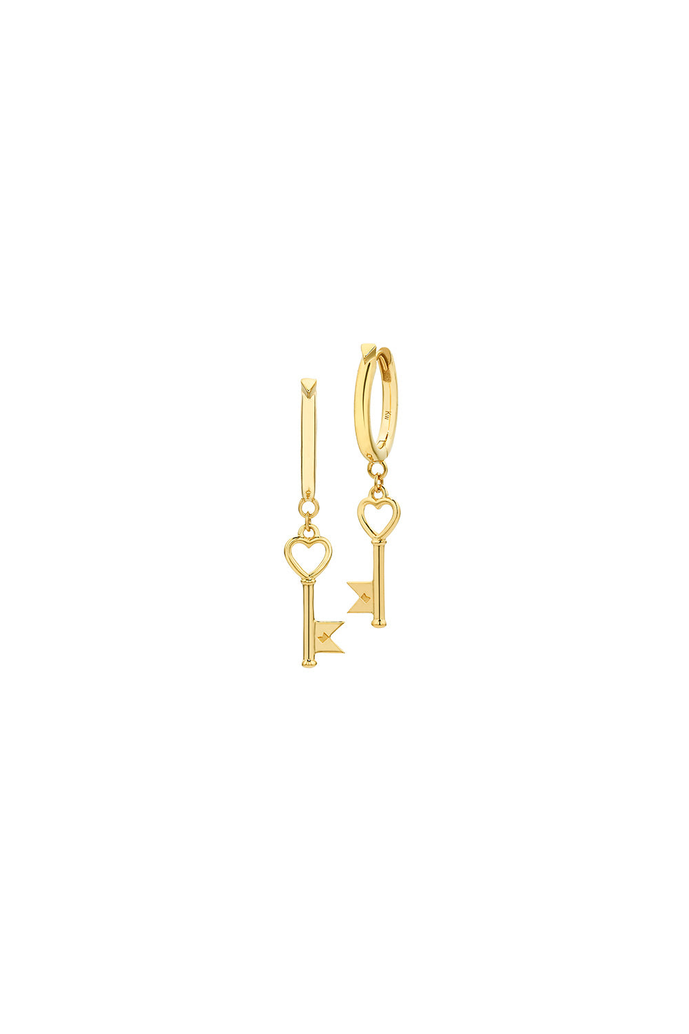 Monogram Key Earrings Gold