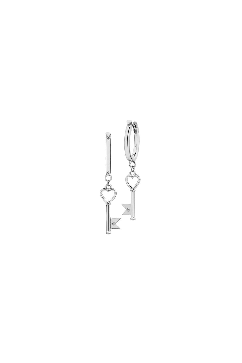 Monogram Key Earrings Silver