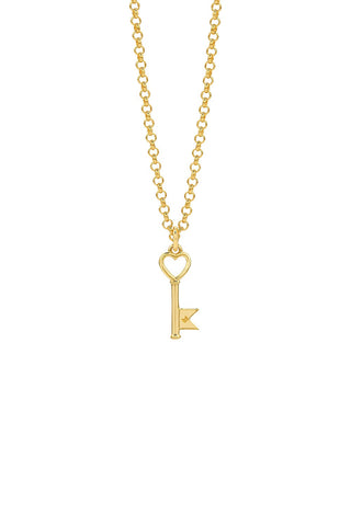 Monogram Key Necklace Gold