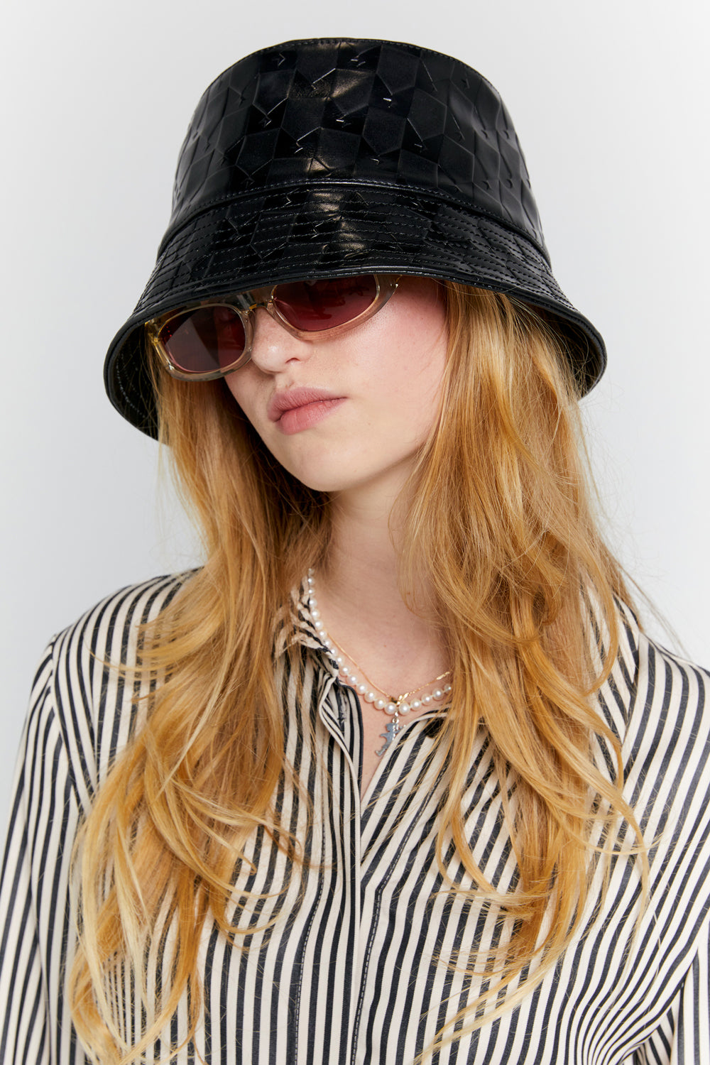 Monogram Leather Bucket Hat