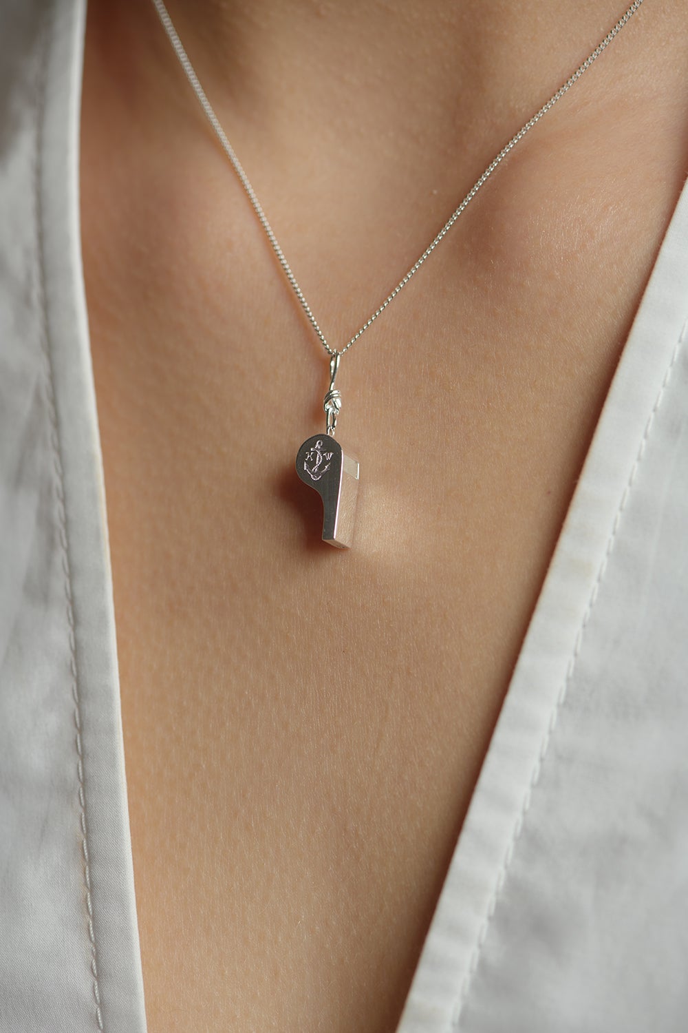 Navigator's Whistle Necklace Silver