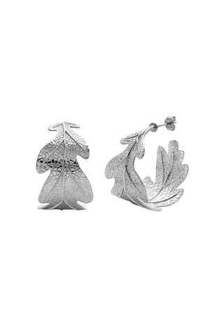 Oak Leaf Earrings Silver