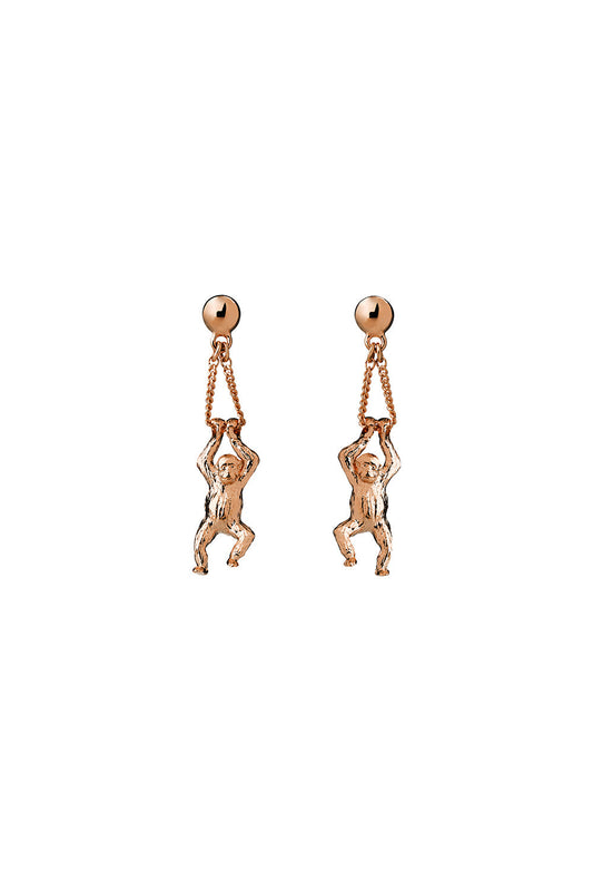 Orangutan Earrings Rose Gold