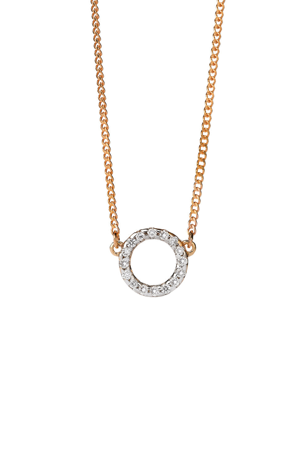 Orbit Diamond Necklace, 9ct Gold, .11ct Diamond