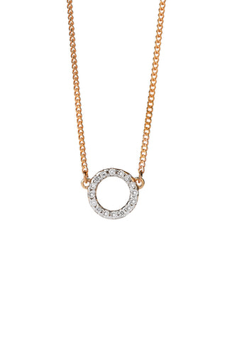 Orbit Diamond Necklace, 9ct Gold, .11ct Diamond