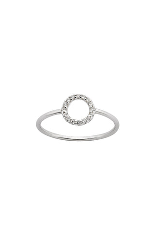 Orbit Diamond Ring, 9ct White Gold, .11ct Diamond