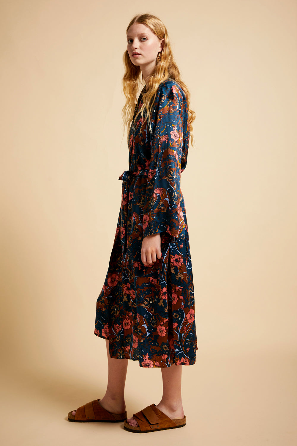 Papinelle x Karen Walker '60s Floral Robe Chocolate