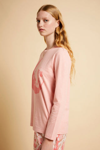 Papinelle x Karen Walker Dreamers Unite Long Sleeve Tee Shell Pink