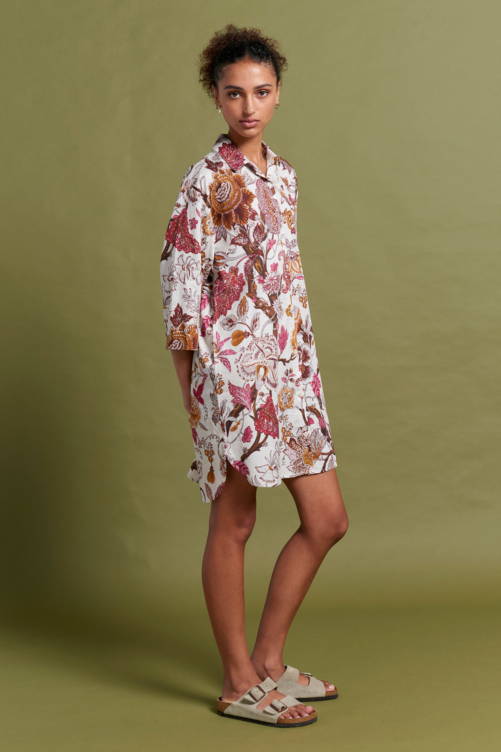 Papinelle x  Edwardian Floral Nightshirt Macadamia