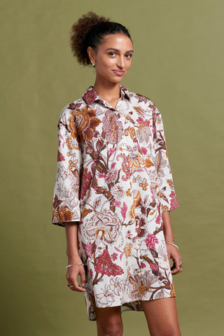 Papinelle x  Edwardian Floral Nightshirt Macadamia