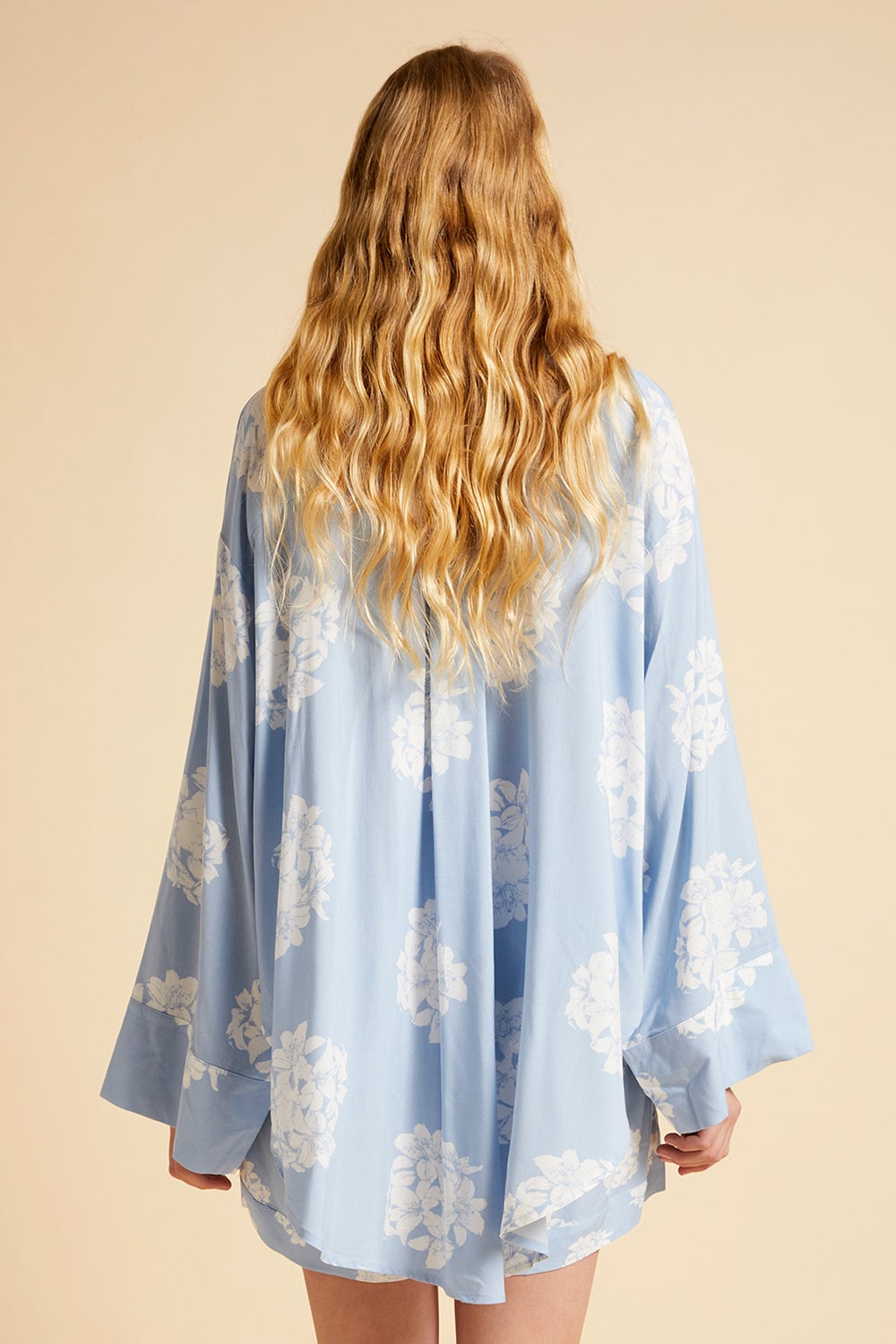 Flower Ball Oversized Shirt Cerulean Blue