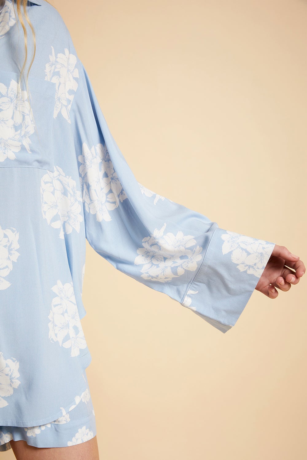 Flower Ball Oversized Shirt Cerulean Blue