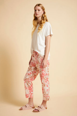 Papinelle x Karen Walker Ornamental Floral Crop Pant Shell Pink