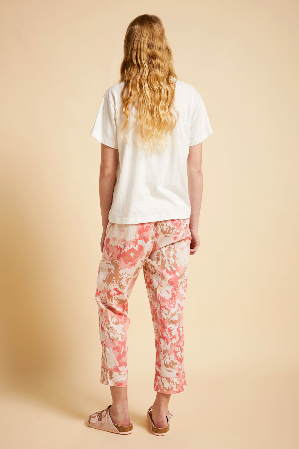 Papinelle x Karen Walker Ornamental Floral Crop Pant Shell Pink