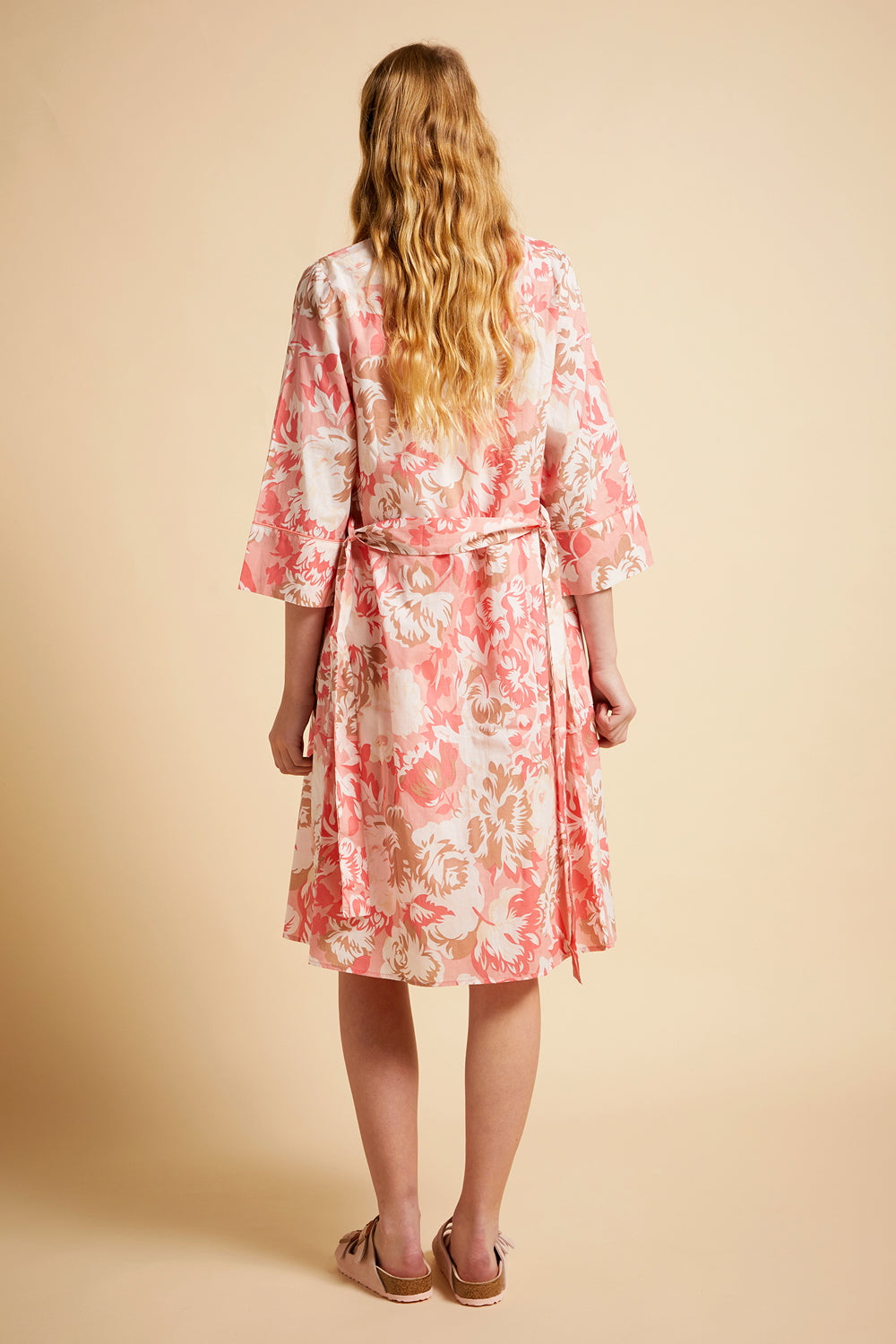 Papinelle x Karen Walker Ornamental Floral Midi Robe Shell Pink