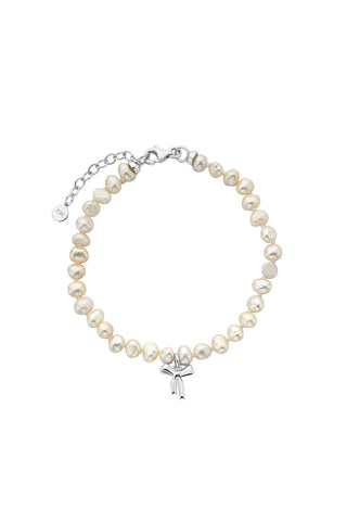 Petite Bow with Pearls Bracelet Silver