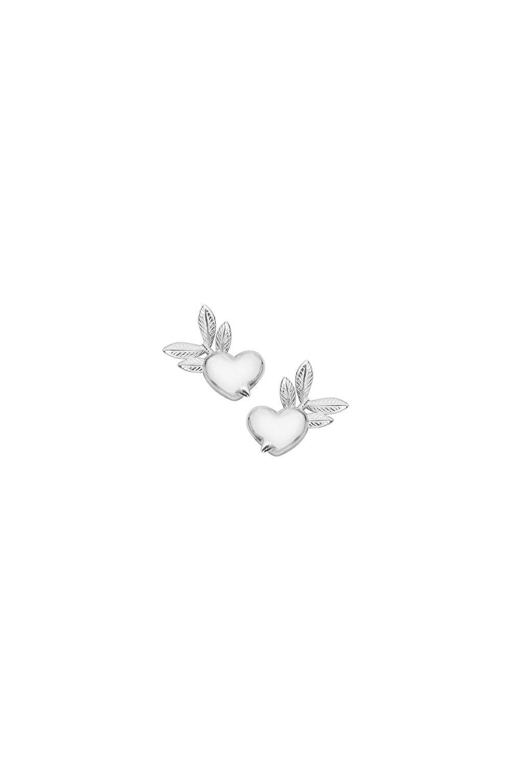 Pixie Heart Studs Silver