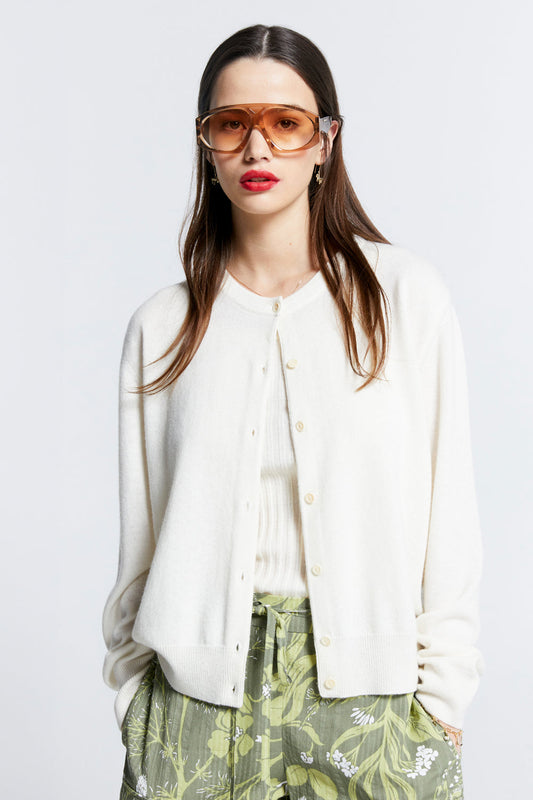 Posy Cashmere Cardigan Off-White