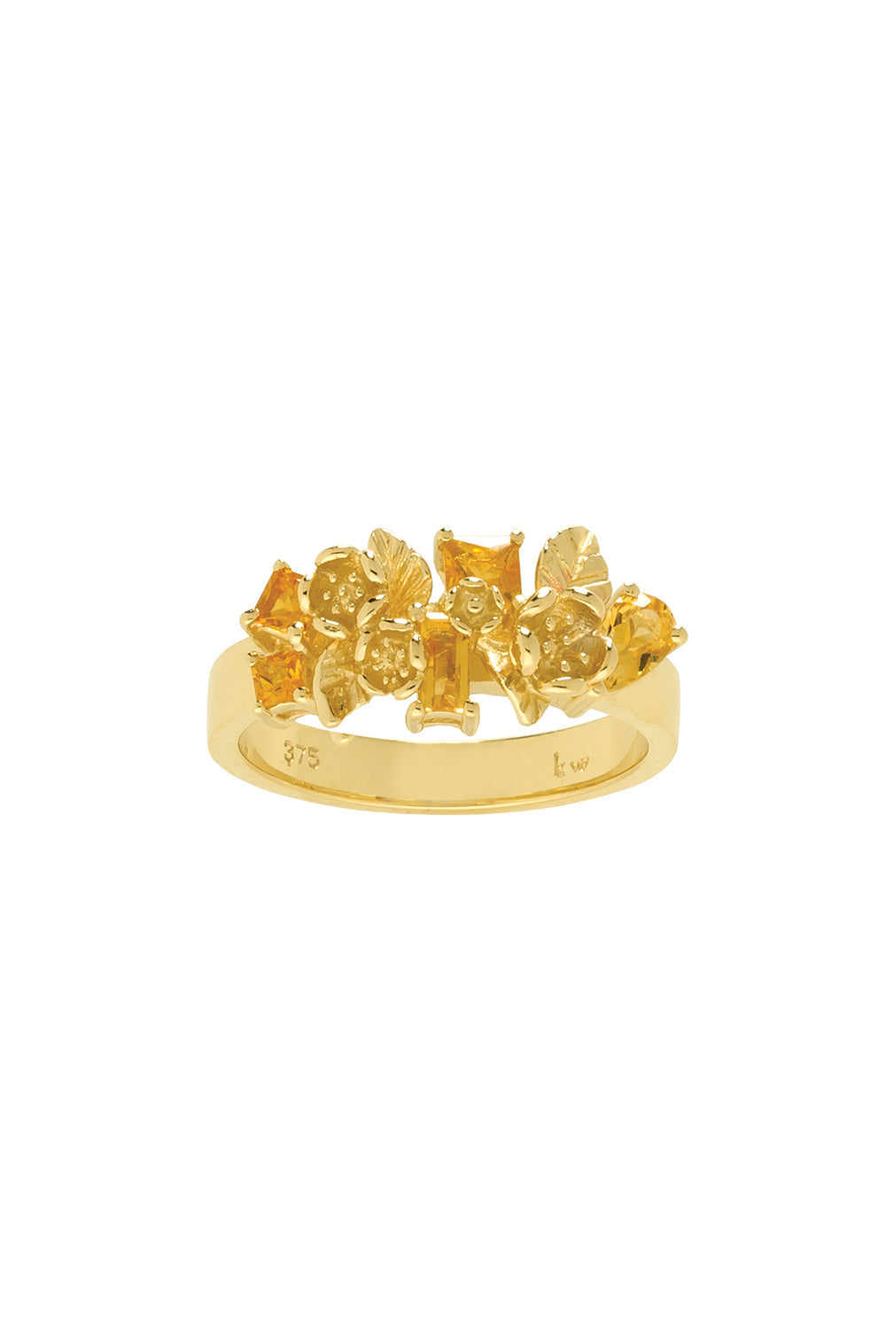 Rock Garden Flowers Ring Gold & Citrine