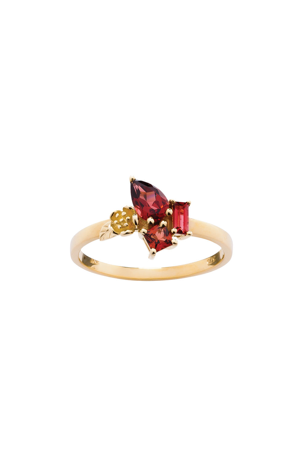 Rock Garden Mini Ring Gold & Garnet