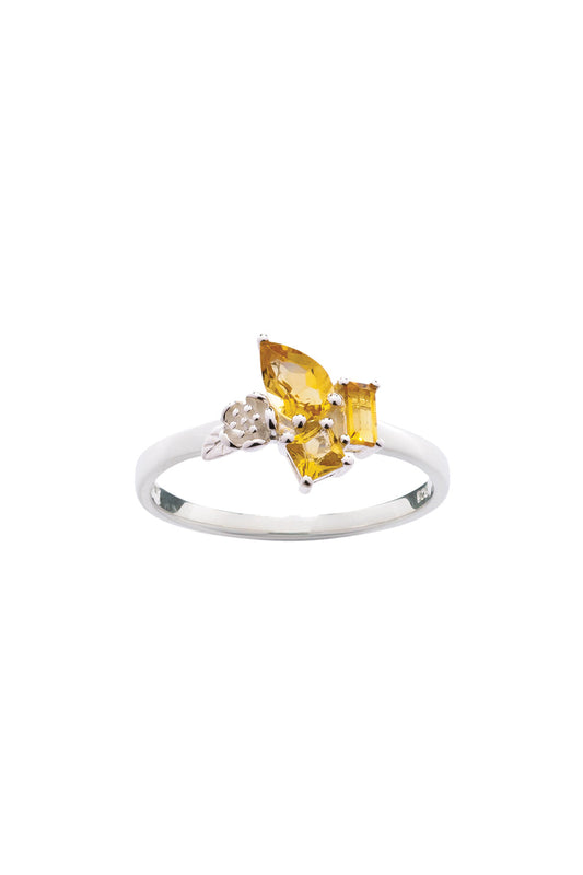 Rock Garden Mini Ring Silver & Citrine