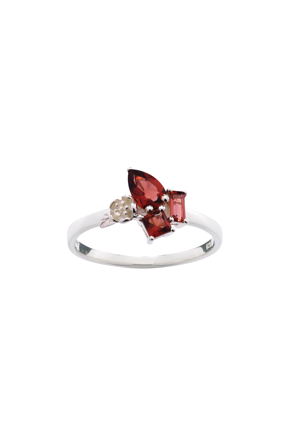 Rock Garden Mini Ring Silver & Garnet