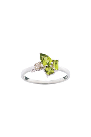 Rock Garden Mini Ring Silver & Peridot