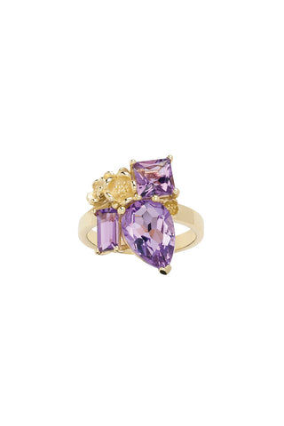 Rock Garden Ring Gold & Amethyst