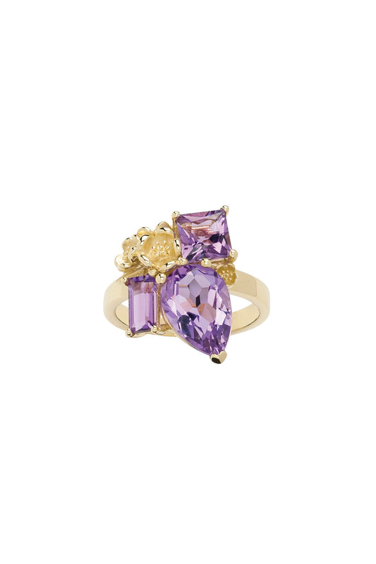 Rock Garden Ring Gold & Amethyst