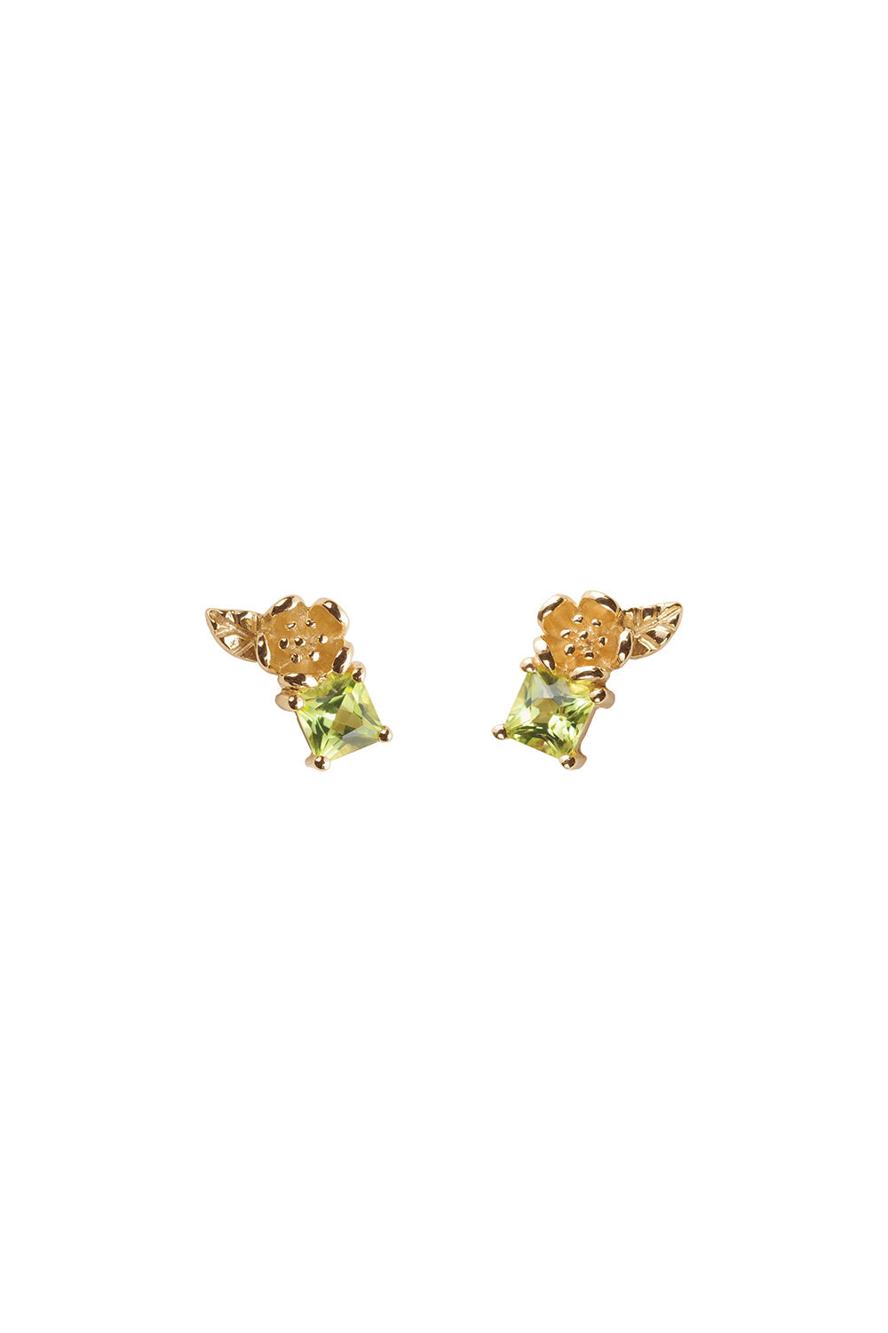 Rock Garden Studs Gold & Peridot