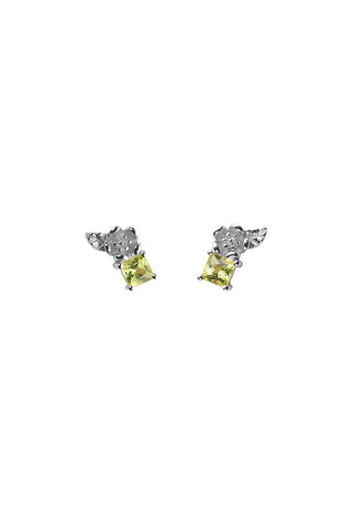 Rock Garden Studs Silver & Peridot