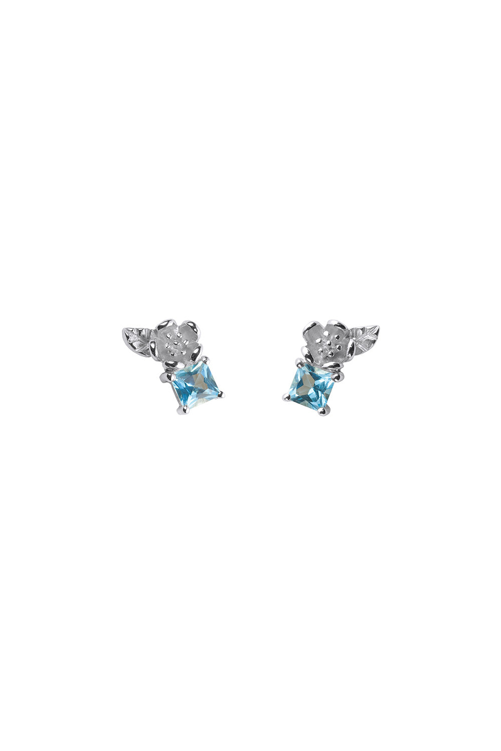 Rock Garden Studs Silver & Topaz