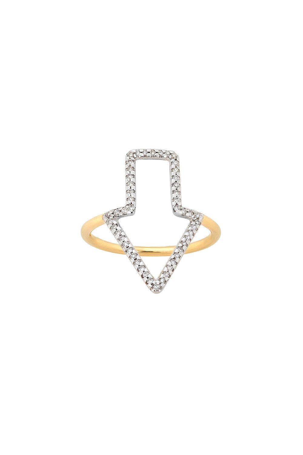 Diamond Runaway Arrow Ring, 9ct Gold, .28ct Diamond