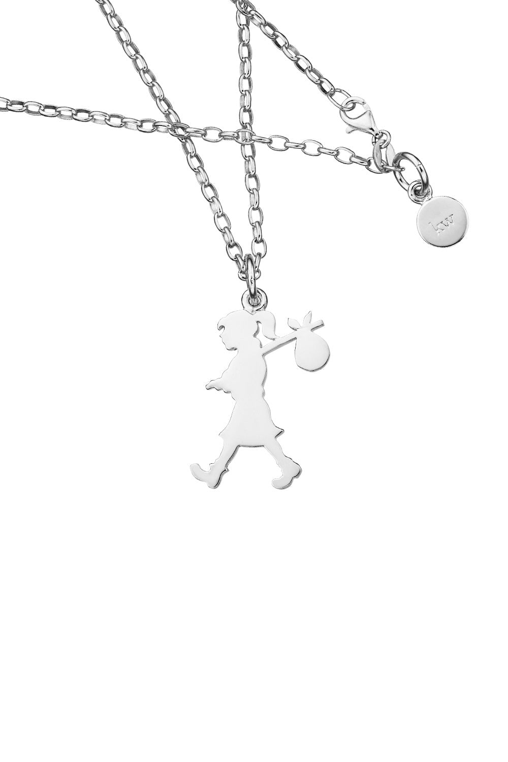 Runaway Girl Large Pendant Silver