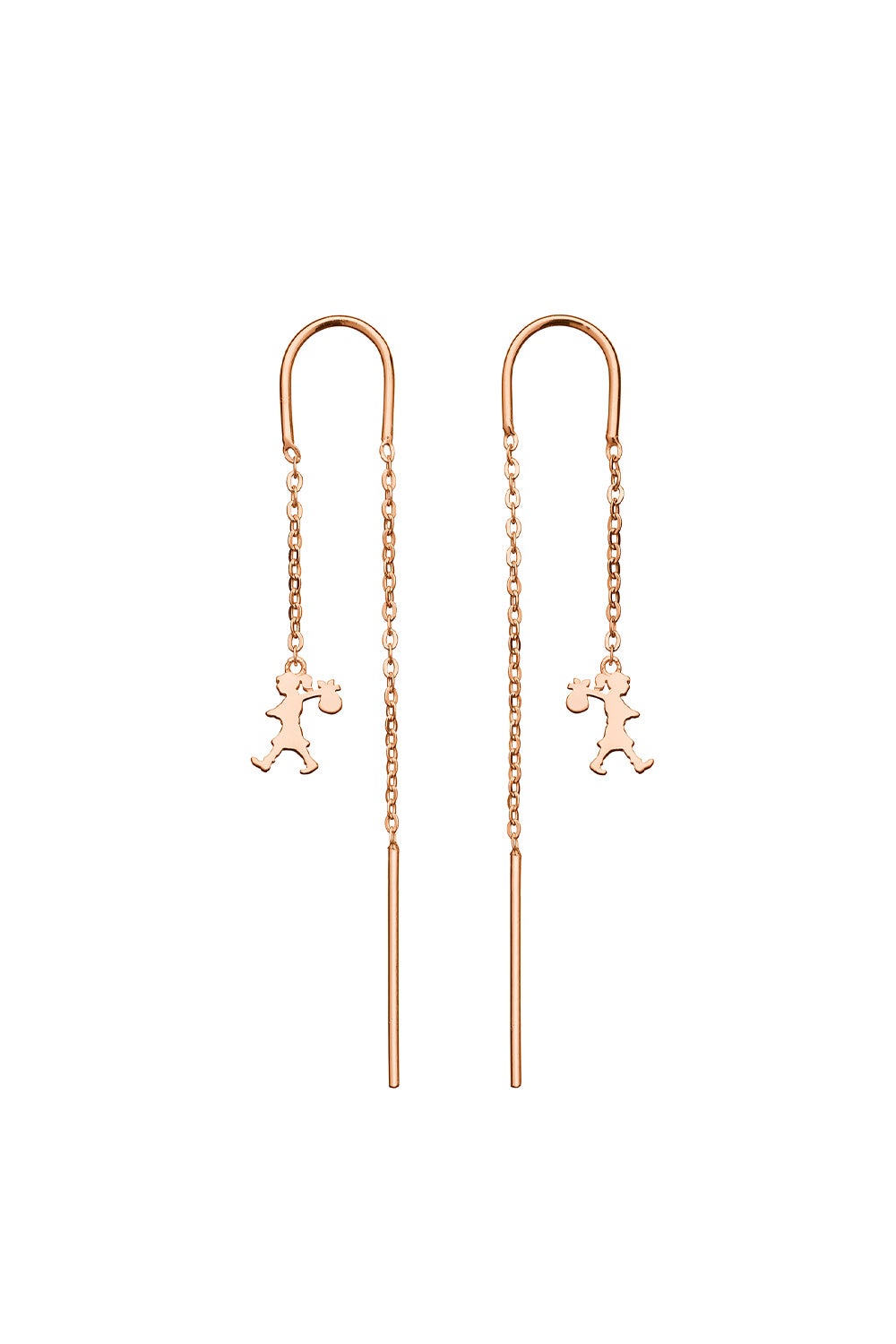 Runaway Girl Thread Earrings Rose Gold