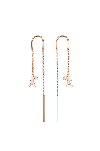 Runaway Girl Thread Earrings Rose Gold