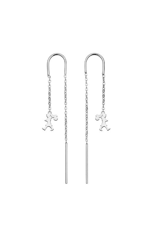 Runaway Girl Thread Earrings Silver