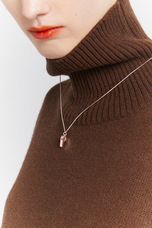 Runaway Soccer Girl Whistle Necklace Rose Gold