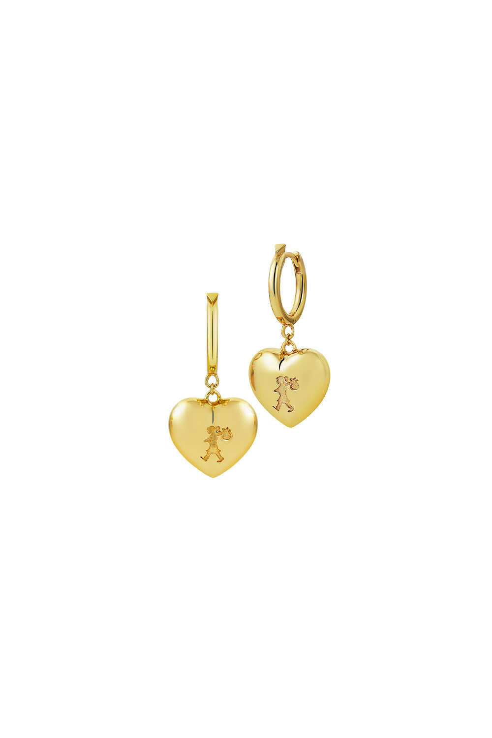 Runaway Heart Earrings Gold