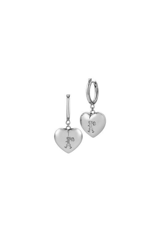 Runaway Heart Earrings Silver