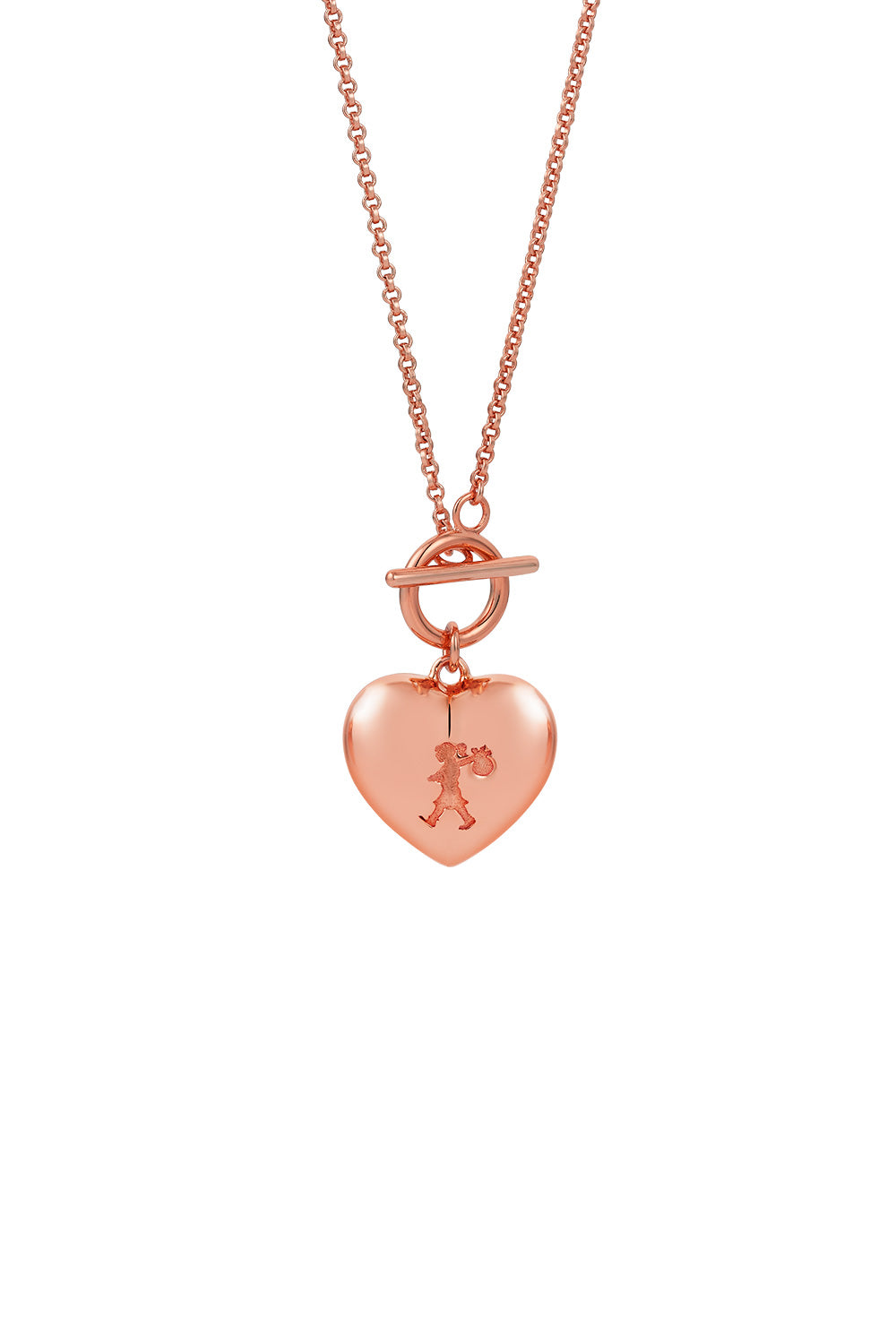 Runaway Heart Necklace Rose Gold