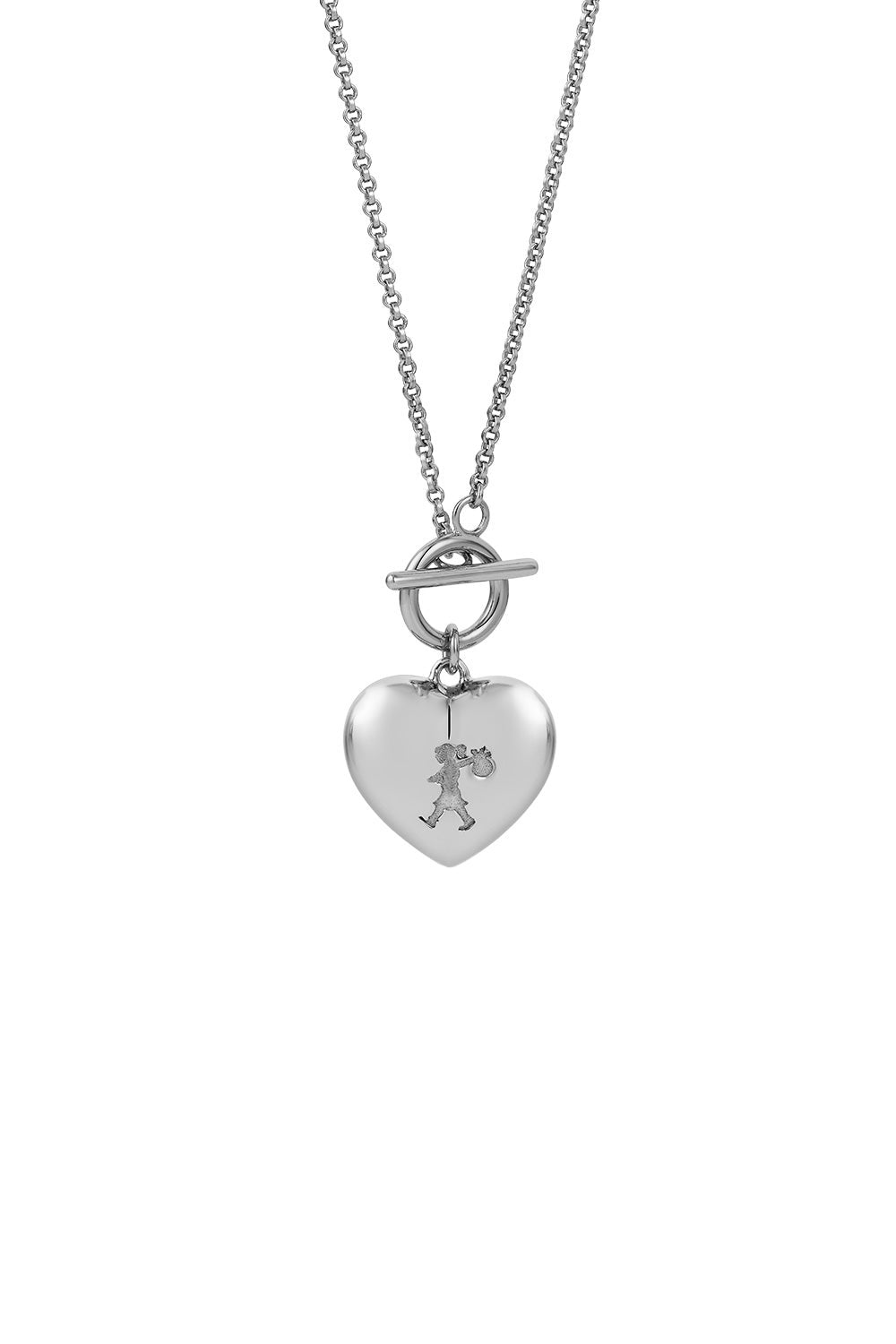 Runaway Heart Necklace Silver