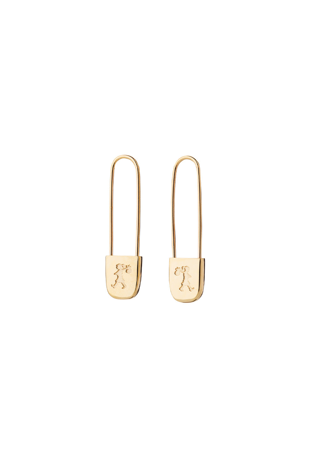 Runaway Safety Pin Earrings Gold