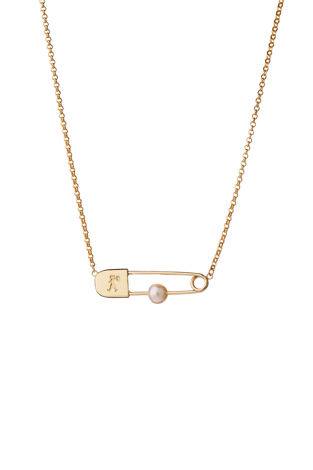 Runaway Safety Pin Necklace Gold