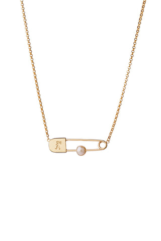 Runaway Safety Pin Necklace Gold