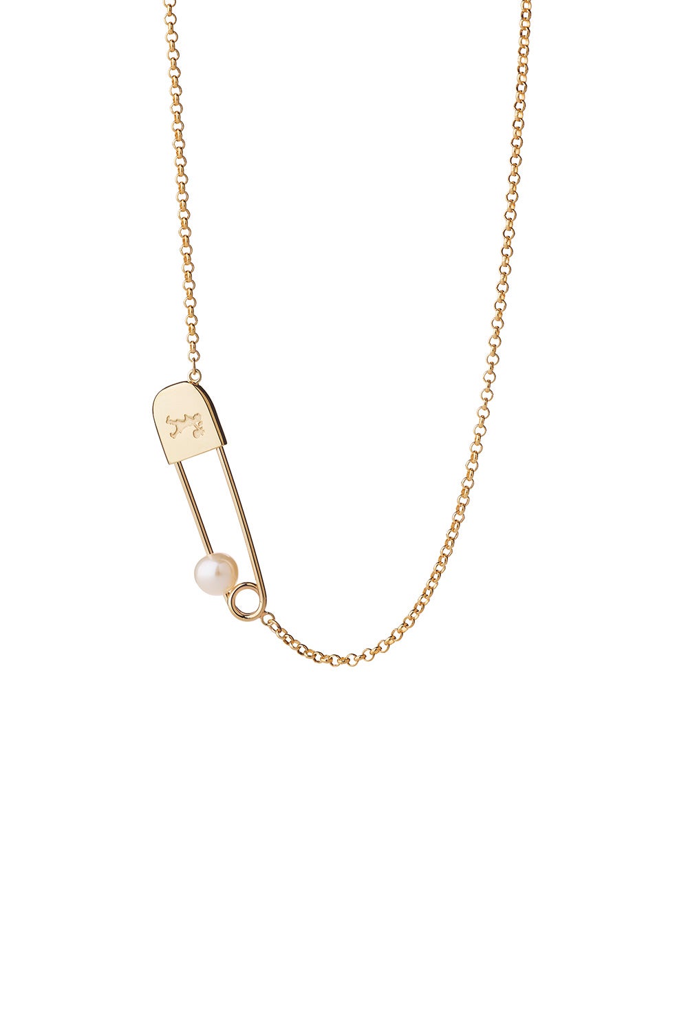 Runaway Safety Pin Necklace Gold