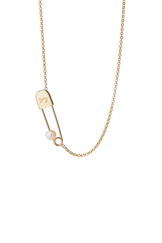 Runaway Safety Pin Necklace Gold