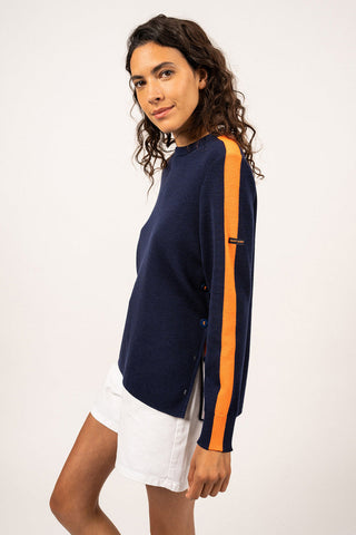 Chausey Navy-Inspired Striped Jumper